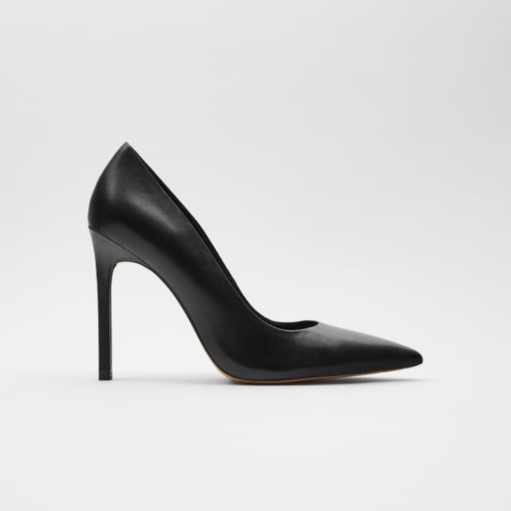zara high heeled leather pump